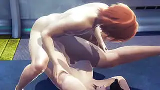 Sansürsüz Hentai - Mari trende yerde sikiliyor, sonra vajinası yalanırken mastürbasyon yapıyor - Japon Asya Manga Anime Oyun Pornosu